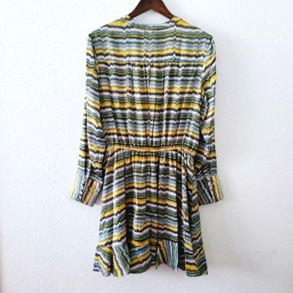 Jessica Simpson Shiloh dress size L button front ruffle hem V neck print NWT - Picture 10 of 14